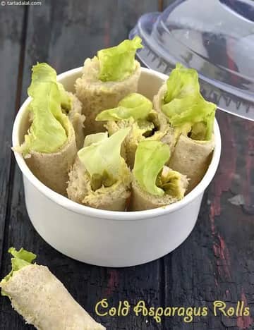 Cold Asparagus Rolls Recipe (Vegetarian Recipes)