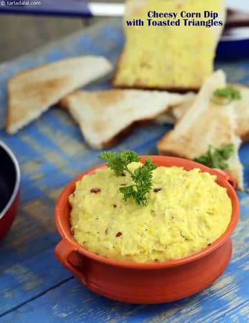 Cheesy Corn Dip With Toasted Triangles Recipe