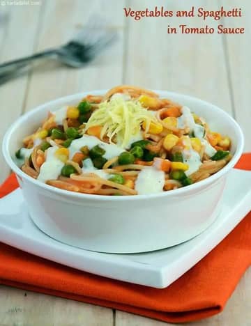 Vegetables And Spaghetti In Tomato Sauce Recipe