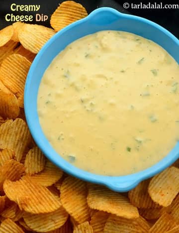 Creamy Cheese Dip Recipe (Indian Microwave Cheese Dip)