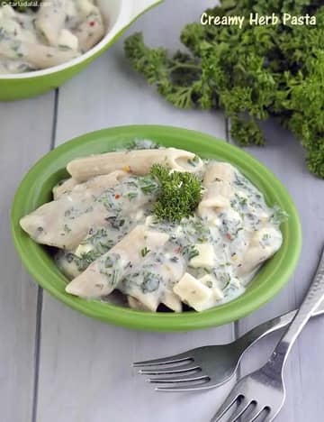 Creamy Herb Pasta Recipe (Calcium Rich)