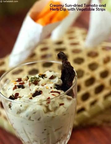 Creamy Sun-Dried Tomato And Herb Dip With Vegetable Strips Recipe