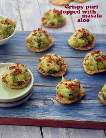 Crispy Puri Topped With Masala Aloo Recipe (Masala Aloo)