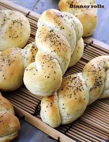 Dinner Rolls Recipe (Eggless Rolls With Yeast)