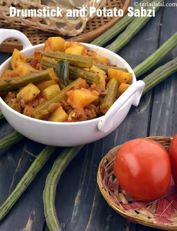 Drumstick And Potato Sabzi Recipe (Sahjan Ki Sabji)