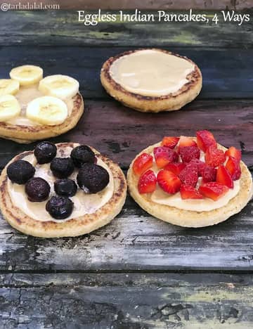 Eggless Indian Pancakes 4 Ways
