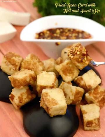 Fried Bean Curd With Hot And Sweet Dip Recipe (Thai Recipes)