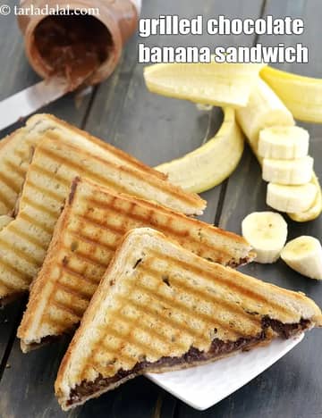 Grilled Chocolate Banana Sandwich Recipe (Easy Breakfast)