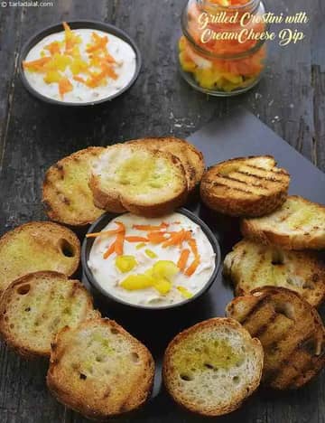 Grilled Crostini With Cream Cheese Dip Recipe