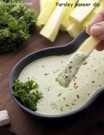 Parsley Paneer Dip Recipe (Healthy Paneer Parsley Dip)
