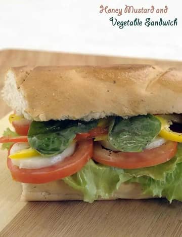 हनी मस्टर्ड और वेजिटेबल सैंडविच रेसिपी
