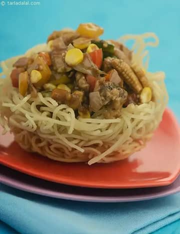Imperial Salad In Crispy Noodle Basket Recipe