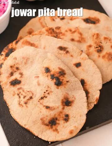 Jowar Pita Bread Recipe (Sorghum Pita Pockets)