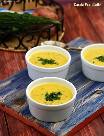 Karela Peel Kadhi Recipe