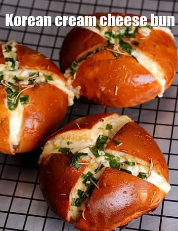 Korean Cream Cheese Bun Recipe (Korean Garlic Bread)