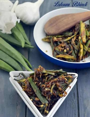 Lahsuni Bhindi Recipe (Garlic Bhindi)