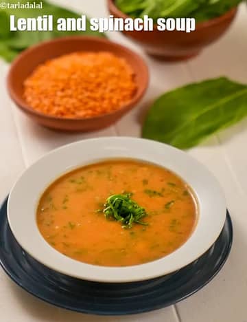 Lentil And Spinach Soup ( Calcium Rich) Recipe