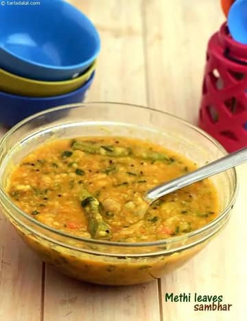मेथी के पत्ते का सांभर रेसिपी (आयरन से भरपूर रेसिपी)