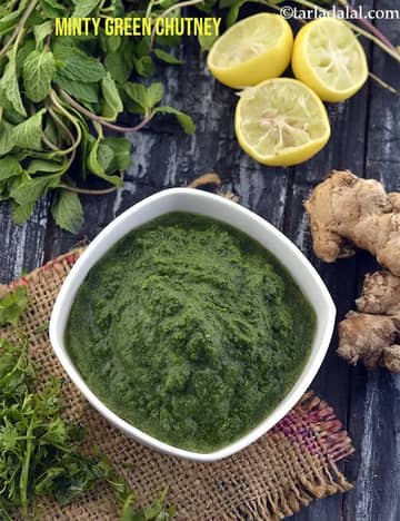Minty Green Chutney Recipe (Pudina Green Chutney)