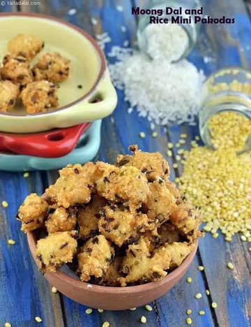 Moong Dal And Rice Mini Pakodas Recipe