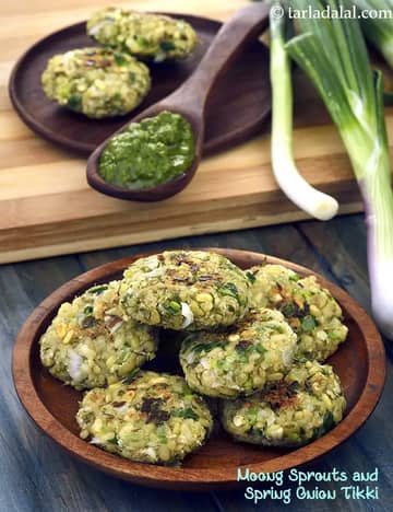 Moong Sprouts And Spring Onion Tikki Recipe