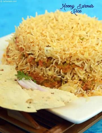 Moong Sprouts Rice Recipe