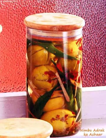 Nimbu Adrak Ka Achaar Recipe (Achaar Recipes)