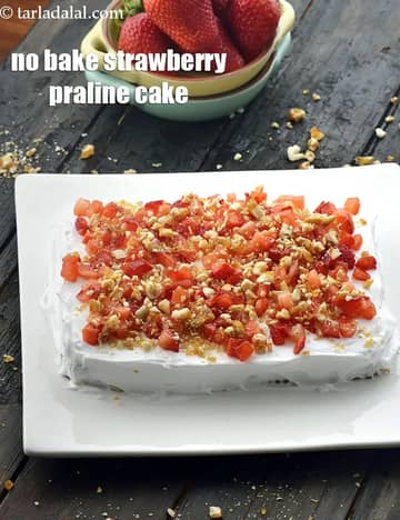 No Bake Strawberry Praline Cake Recipe