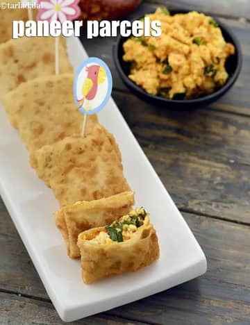 Paneer Parcels Recipe (Paneer Parcel Deep Fried Starter)