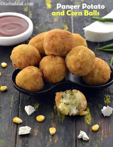 Paneer Potato Corn Balls Recipe