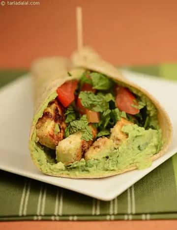Paneer Shavarma Wrap Recipe (Low Cholesterol Foods)
