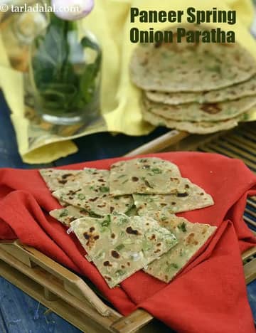 Paneer Spring Onion Paratha Recipe (Spring Onion Paratha)