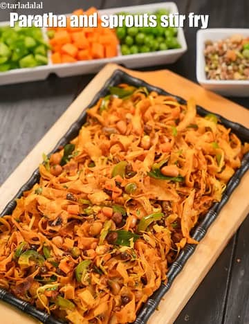 Paratha And Sprouts Stir Fry Recipe