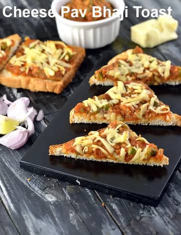 Cheese Pav Bhaji Toast Recipe (Leftover Pav Bhaji Toast)