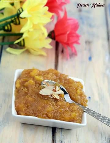 Peach Halwa Recipe (Peach Halwa With Mava)