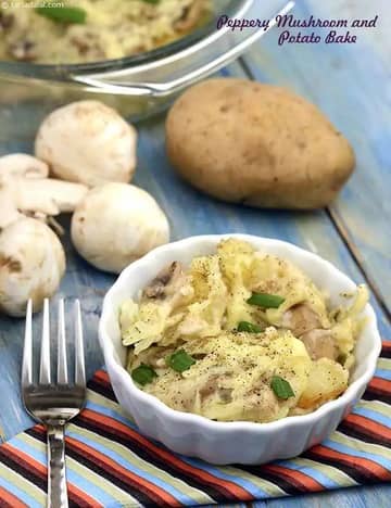 Peppery Mushroom And Potato Bake Recipe