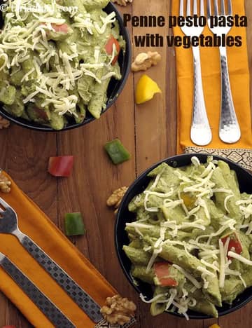 Penne Pesto Pasta With Vegetables Recipe
