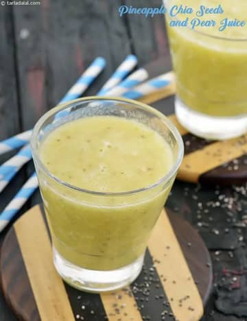 Pineapple Chia Seeds Pear Juice Recipe