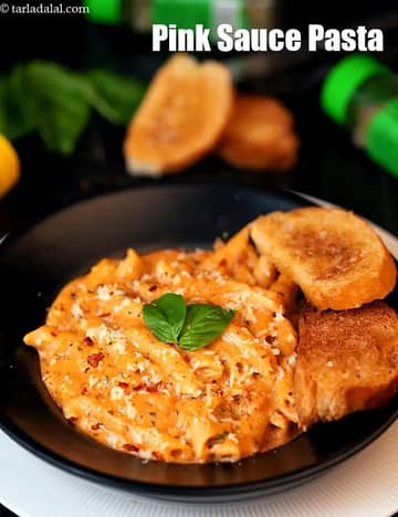 Pink Sauce Pasta Recipe (Indian Style Pink Sauce Pasta)