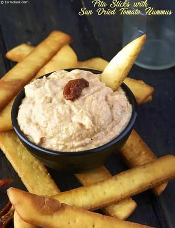 Pita Sticks With Sun Dried Tomato Hummus Recipe