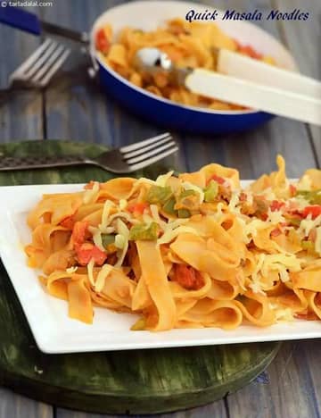 Quick Masala Noodles Recipe (Noodle Recipes)