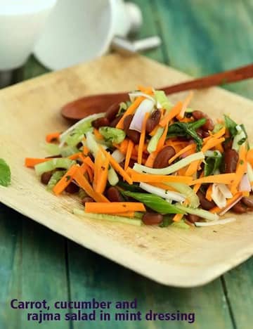 Rajma Cucumber And Carrot Salad Recipe