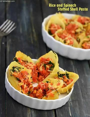 Rice And Spinach Stuffed Shell Pasta Recipe
