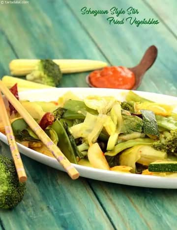 Schezuan Style Stir Fried Vegetables Recipe