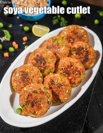 Soya Vegetable Cutlet Recipe (Vegetable Soya Tikki)