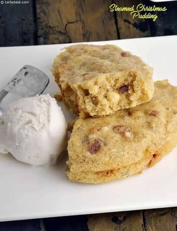 સ્ટીમ્ડ ક્રિસમસ પુડિંગ રેસીપી (ડ્રાય ફ્રુટ સ્ટીમ્ડ પુડિંગ)