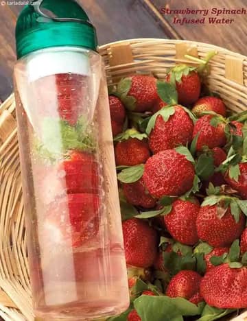 Strawberry Spinach Infused Water Recipe