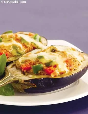 Stuffed Bulgur And Brinjal Bake Recipe