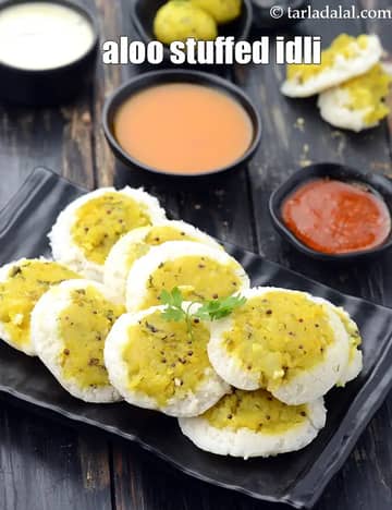 Aloo Stuffed Idli Recipe (Indian Style Potato Stuffed Idli)