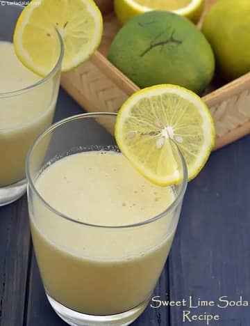 Sweet Lime Soda Recipe (Mosambi Soda)